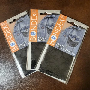 (3) Parche Bondex Planchado 5 pulgadas x 7 pulgadas Moda Encaje Negro 100% Nylon 5" x 7" - Imagen 1 de 1