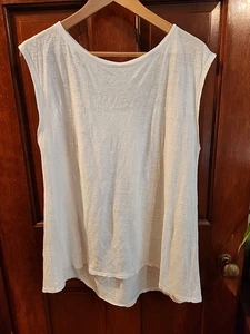 Túnica sin mangas 100 % lino orgánico EILEEN FISHER de gran tamaño XS ver fotos - Imagen 1 de 14