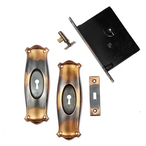 Antike Corbin Pocket Türbeschlag Sets für Einzeltüren, 3 Sets verfügbar, NPDP144 - Bild 1 von 3