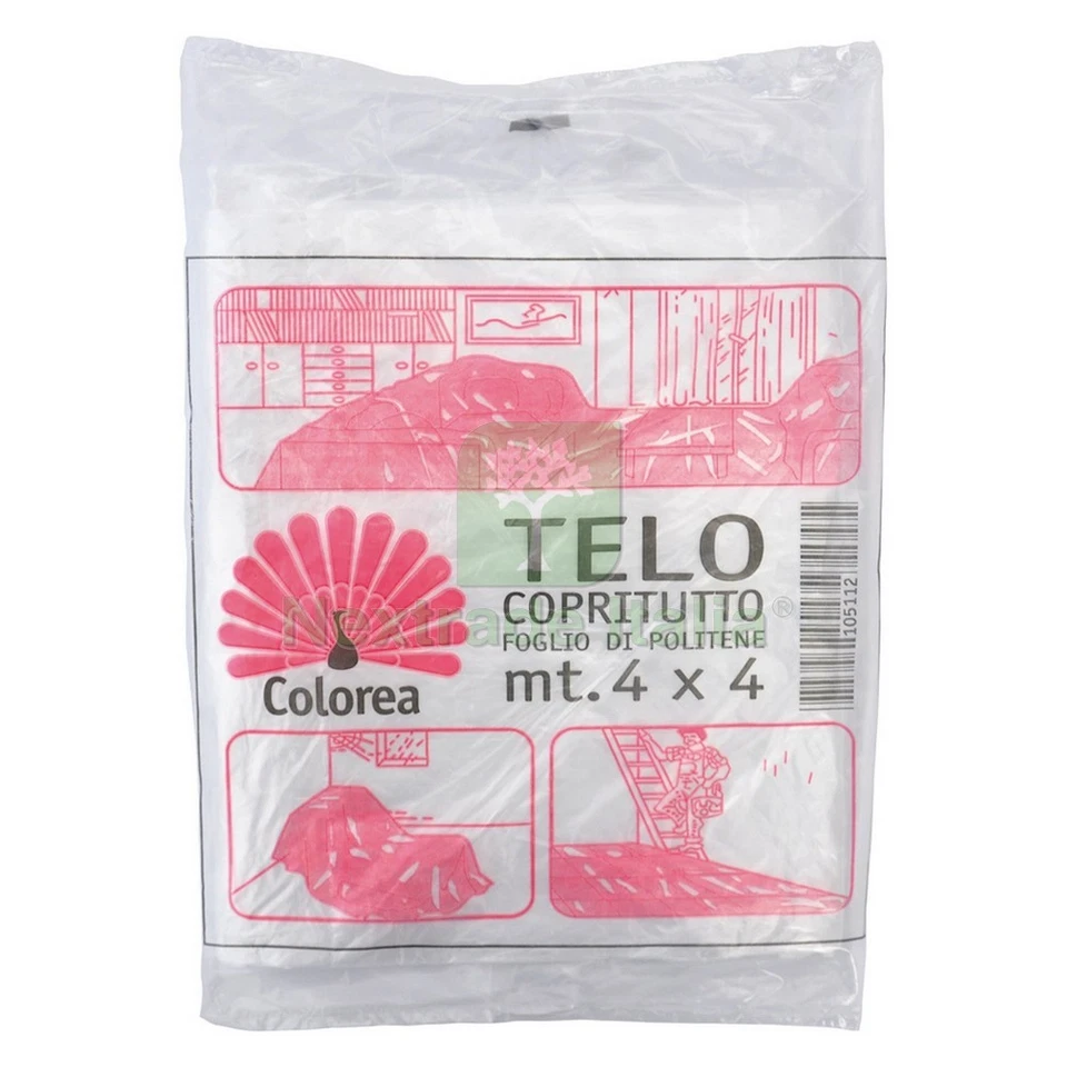 60PZ TELO COPRITUTTO MULTIUSO MT 4 X 4 GR. 150 CIRCA: - Immagine 1 di 1