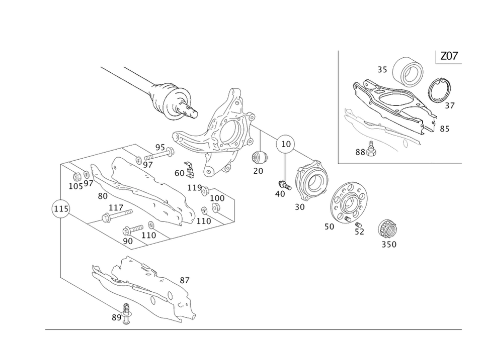 Tuerca de cuello genuina Mercedes-Benz para eje Ra 000-353-13-73 Foto 1 de 1
