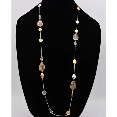 Брайтон станции ожерелье открытый безель кварц матовый золото серебро надпись BinT - Изображение 1 из 4