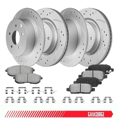 Front Rear Disc Rotors Ceramic Brake Pads for 2007 2008 2009-2013 Nissan Altima - Image 1 of 4