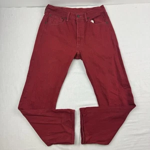 Pantalones de mezclilla clásicos Levis 501 para adultos 32x32 rojos con botones rectos americanos - Imagen 1 de 16