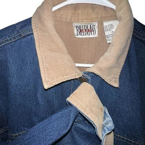 Vintage Bill Blass Barn Jacke Damen Denim Chore Mantel Cordkragen - Bild 1 von 11