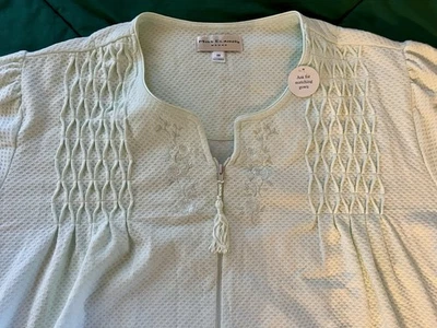 Miss Elaine 3X Cubierta de Noche Calzoncillo Cremallera Frontal Verde Menta Dos Bolsillos Laterales Foto 1 de 4