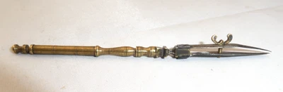 Antiguo instrumento de dibujo pluma regla tinta latón Foto 1 de 4