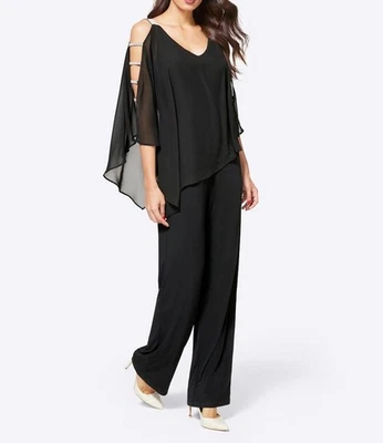 Mode von Heine Damen Overall Jersey 3/4-Arm V-Ausschnitt Schwarz Gr. 38 Neu - Bild 1 von 3