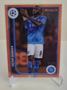 2023-24 TOPPS UEFA MERLIN VICTOR OSIMHEN ORANGE MOJO #124 Ser #09/25 JERSEY # - Picture 1 of 2