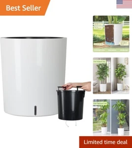 Large Round Self Watering Planter Pot '' for Home Garden Patio Tall Tree - Picture 1 of 8