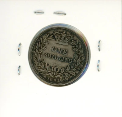 1861 Great Britain Silver Shilling - Queen Victoria Young Bust - Image 1 of 2