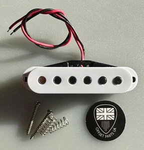 Single Coil Guitar Pickup Neck position - Ceramic Magnet - White Cover - Picture 1 of 4
