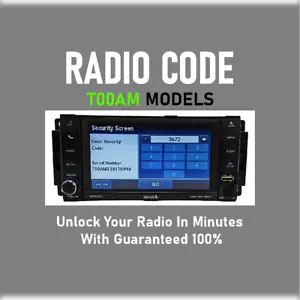 CHRYSLER ✅ JEEP✅ RAM✅ DODGE✅ UNLOCK RADIO CODES ✅ T00AM MODELS A3 ✅ PIN SERVICE - Picture 1 of 7