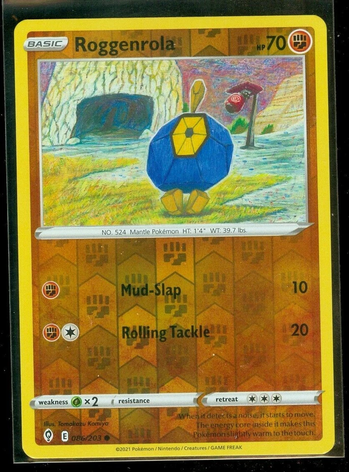Pokemon - ROGGENROLA - 086/203 - REVERSE HOLO - Evolving Skies - New - Image 1 of 1