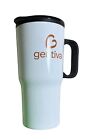Vintage Tumbler Hot/Cold Gentiva Advertising White With Black Lid