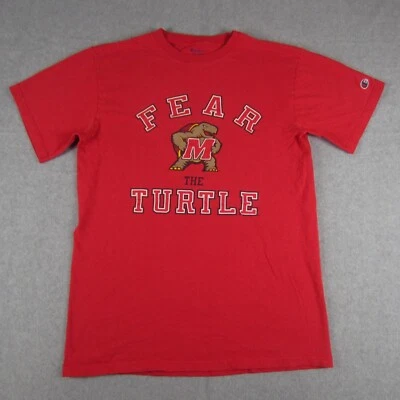 Maryland Terrapins T Shirt Mens Medium Red Fear The Turtle Short Sleeve Champion - Image 1 of 4