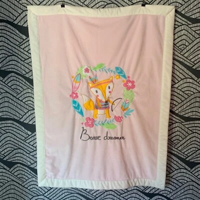 Manta de bebé zorro rosa de felpa, bebé koala, juguetes para bebés R Us "soñador valiente" Sherpa Foto 1 de 4