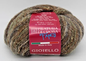 1 Ball Filatura Di Crosa Yarn Fancy Gioiello Natural Multicolor 220yd 50g Mohair - Picture 1 of 13