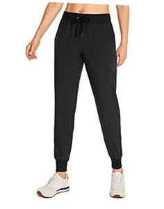 Women's Lightweight Workout Joggers 27.5" - Travel Casual Outdoor Medium Black - Picture 1 of 8