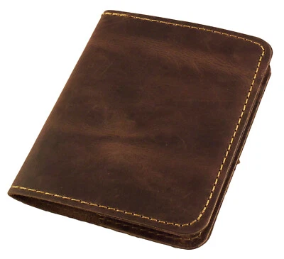 Leather Pocket Notebook Refillable Mini Composition Book Cover Notepad Genuine - Image 1 of 4