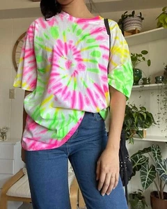 tie dye tshirts, oversized for unisex, Cotton T-shirts, Summer T-shirts - Picture 1 of 4