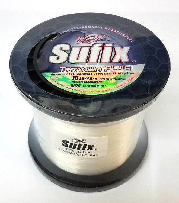 SUFIX TRITANIUM PLUS LÍNEA DE MONOFILAMENTO - CARRETE TRANSPARENTE DE 1 LB (ELIGE PRUEBA LB) Foto 1 de 1