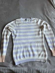 Pure Collection Multi Striped Cashmere Jumper Size 10 - Picture 1 of 5
