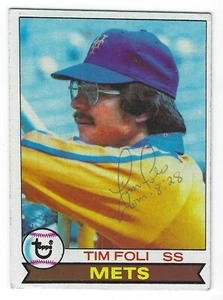 TIM FOLI NEW YORK METS SIGNED 1979 CARD ANGELS GIANTS PIRATES YANKEES EXPOS - Picture 1 of 2