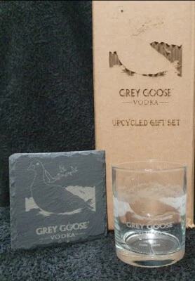Grey Goose glass and slate box set can be personalised - Image 1 of 4