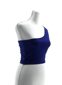 Unbranded Junior's Blue Blouse Sleeveless One Shoulder Neck Pullover Size M - Picture 1 of 3