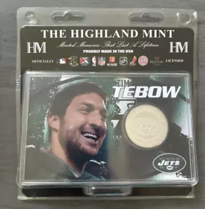 Highland Mint Tim Tebow Silver Plated Medallion Limited Edition of 5000 - Picture 1 of 2
