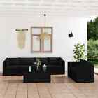 Vidaxl 7 Piece Garden Lounge Set With Cushions Poly Rattan Black 3059501_v1