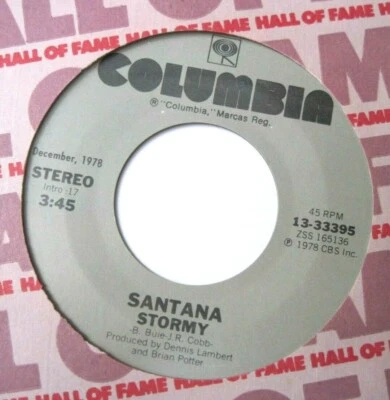 SANTANA * 45 * Stormy / Well All Right * 1978 * MINT UNPLAYED * HALL of FAME RI - Image 1 of 2