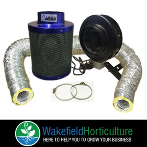 6" HIGH POWER FAN 6"/ 300 PREMIUM VIPER CARBON FILTER SILENT DUCT KIT - Picture 1 of 2