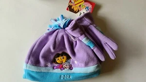 Dora the Explorer Mütze Handschuh Set 2-teilig Mädchen kaltes Wetter lila Quaste 4-6 neu - Bild 1 von 1