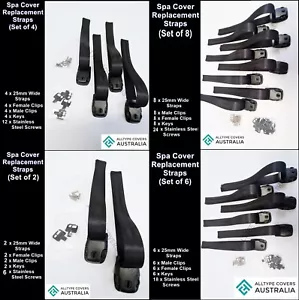 Replacement Outdoor Hot Tub Spa Pool Cover Straps with Clips (2,4,6 or 8) - Picture 1 of 15