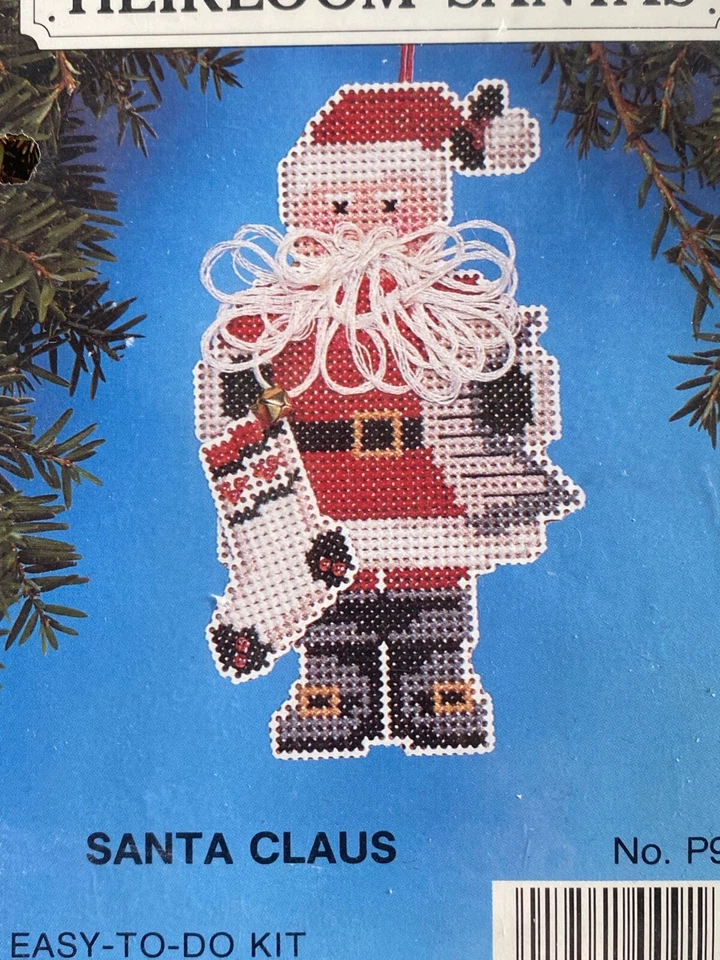 Santa Claus Perforated Paper Cross Stitch Kit P918 Heirloom Santas Ornament NOS