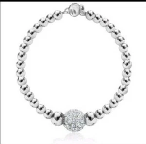 Pulsera Guess Chapada en Oro Cuentas Circonio Cúbico Cierre Magnético - Imagen 1 de 3