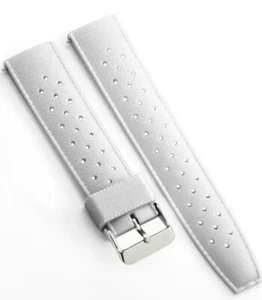 Weißes FKM Kautschuk Tropical Uhrenarmband 20 mm + Schnellverschluss Federstege - Bild 1 von 9