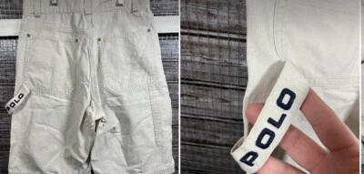 Polo Ralph Lauren Logo Strap Beige Khaki Cargo Boys Shorts Outdoor Preppy Sz 12 - Image 1 of 4