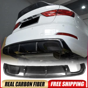 Fit For Audi A3 8V Sedan 2014-2016 Carbon Fiber Rear Bumper Diffuser Lip Spoiler - Picture 1 of 15