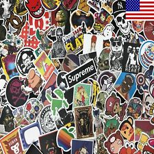 100pcs Cool Skateboard Stickers Bulk Pack Snowboard Vinyl Decor Decals Black