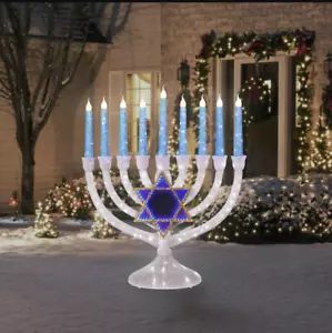 Holiday Living Menorah Pre-Lit Fabric Free standing decoration Menorah LED Light - Picture 1 of 2