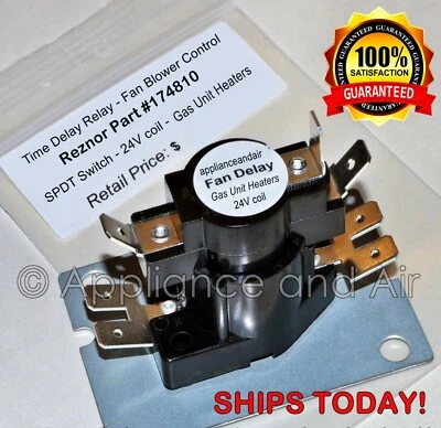 Relé de retardo de tiempo del ventilador del horno Reznor 174810 234300 OEM - ¡SE ENVÍA HOY! Foto 1 de 4