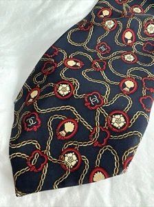 CHANEL Silk Logo Chain Tie - Picture 1 of 6