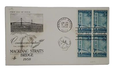 1958 Commemorating The Opening Of The Mackinac Straits Bridge Postal Cover - Image 1 of 4