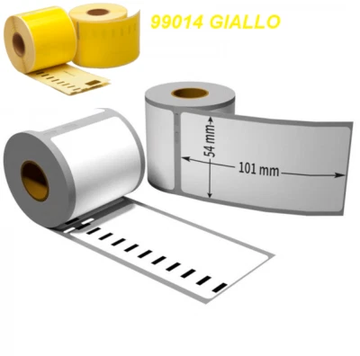 GIULIANI FORNITURE 99014 5 ROTOLI ETICHETTE COMPATIBILI DYMO LABELWRITER 220 LABELS 54X101 GIALLE