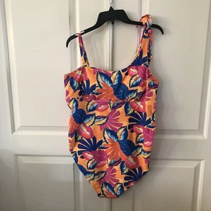 Isabel Maternity Size 2XL Multi Tie Shoulder One Piece Maternity Swimsuit New - Picture 1 of 10