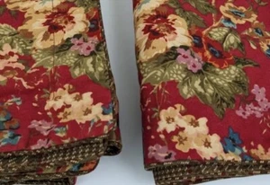 Ralph Lauren CHAPS Summerton Red Floral Standard Pillow Sham Set /2 Houndstooth - Picture 1 of 3