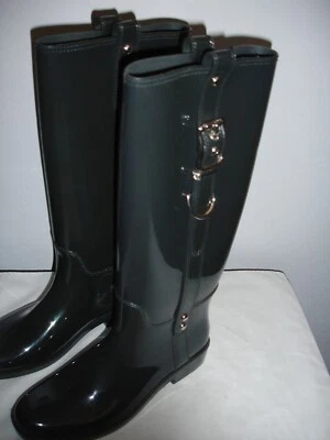 BOTAS DE GOMA COACH TASHA 15 PULGADAS NUEVAS SIN CAJA WO'S TALLA 9B, GRIS OSCURO Foto 1 de 3